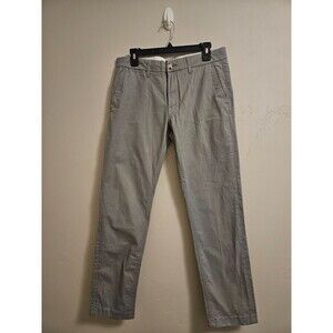 Ben Sherman Chino Pants Men's 33X29 Gray Slim Fit Stretch Button Zip 0498